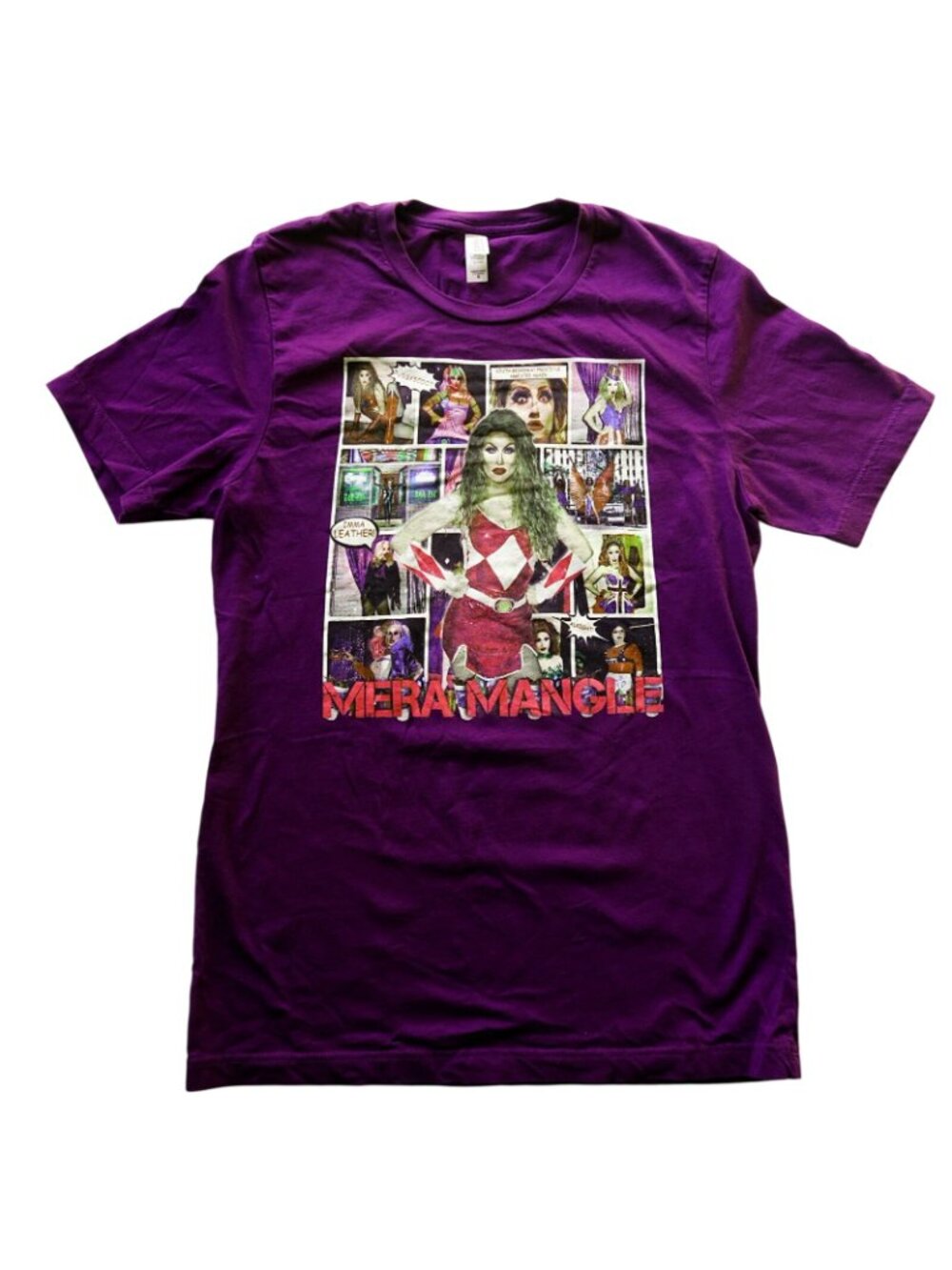 Mera Mangle Collage Purple T-Shirt St. Louis Drag Queen Size Medium Fitted Tee - Picture 2 of 5